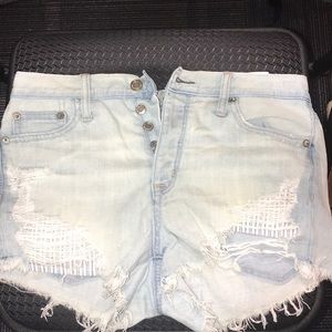 High waisted jean shorts